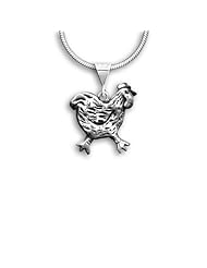 Sterling Silver Chicken Pendant by The Magic Zoo