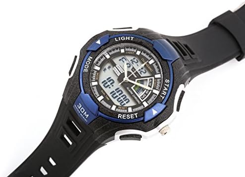 ECRESOUR® Water-proof Digital-analog Boys Girls Sport Digital Watch with Alarm Stopwatch Chronograph Red