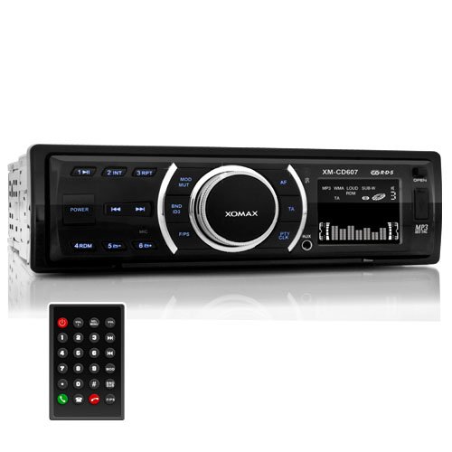 XOMAX XM-CD607 Autoradio CD-Player MP3 inkl. ID3 Tag Anzeige SD Karten-Slot USB Anschluss inkl. Fernbedienung Beleuchtung einstellbar rot/blau 1DIN