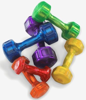Hampton Fitness 5 lb. Jelly Bell Aerobic Dumbbells (Orange) - Pair