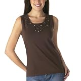 Merona® Crocheted-Neck Sequin Tank Top - Brown