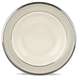 Lenox Ivory Frost Platinum Banded Ivory China Pasta Bowl Rim Soup by Lenox
