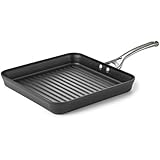 Calphalon Contemporary Hard-Anodized Aluminum Nonstick Cookware, Square Grill Pan, 11-inch, Black