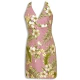 Sexy Halter Dress - White Hibiscus Yellow Plumeria Hawaiian Aloha Crisscross Strap Halter Sun Dress - Regular and Plus Size