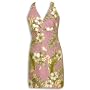 Sexy Halter Dress - White Hibiscus Yellow Plumeria Hawaiian Aloha Crisscross Strap Halter Sun Dress - Regular and Plus Size