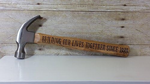 Anniversary - Birthday - Christmas Gift for Him or Her, Personalized Hammer, Building our lives together since...