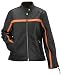 Women's Evel Knievel® Genuine Leather Racing Jacket Black / Orange