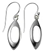 Sterling Silver Oval Marquis Drop Earrings