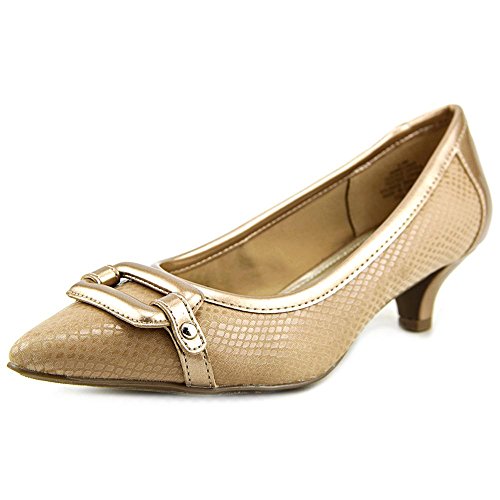 AK Anne Klein Women's Melanie Fabric Rubber Dress Pump, Taupe, 6 M US