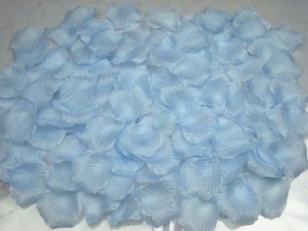 BELLA Decal 4000 Pcs Colorful Silk Rose Petals Artificial Flower Bridal Shower Favors for Wedding Party Supplies Decoration (Light Blue)