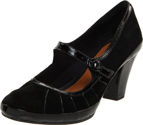 Clarks Women's Diamond Kemer Mary Jane Pump,Black Suede,8.5 M US