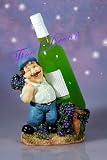 FUNNY FARMER WINE BOTTLE HOLDER WITH GRAPES #X54004