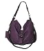 Mischka Multi Chain Ring Snap Hobo Shoulder Bag in Purple