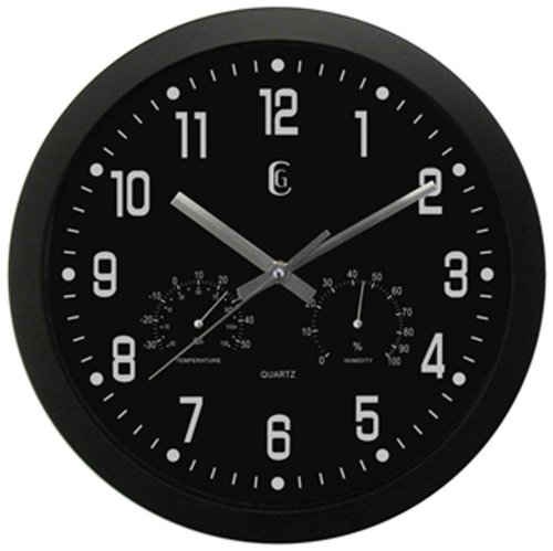 Geneva 12-Inch Plastic Wall Gauges Black