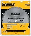 DeWalt DW3123 Series 20 12-Inch 32 Tooth ATB Thin Kerf General Purpose Miter Saw Blade with 1-Inch Arbor