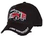 BLACK FIRE DEPARTMENT HAT WITH FIRE TRUCK & WHITE EMBROIDERED LETTERING ON BILL