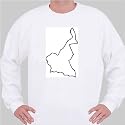 Sweatshirt with Cameroon, Africa, map, "black and white", outline, area, geograpy, region, land