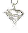 Crystal Superman Symbol Pendant Necklace Fashion Jewelry