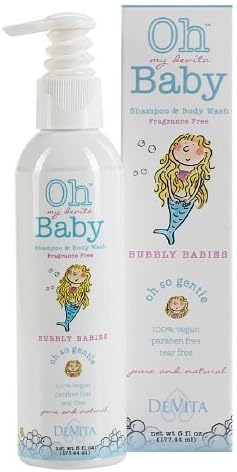 Oh my devita Baby Bubbly Babies Bodywash and Shampoo, Fragrance Free 6 fl oz (188 ml)