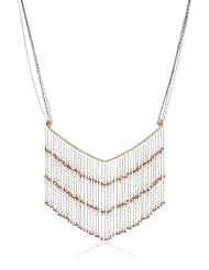Dana Kellin Dark Silver with Indian Pink Crystal Accents and Gold Bib Necklace