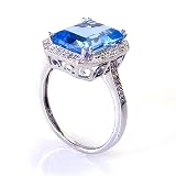 5.91 Carat 14KWG Blue Topaz Filigree Ring