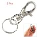 Silver Tone Metal Trigger Lobster Clasp Key Chain Keyring 2 Pcs