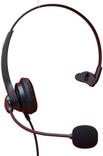 Voistek A2S10NPKXT Mono Call Center Telephone Headset with Noise Canceling Microphone + Quick Disconnect for Grandstream GXP14XX GXP2140 GXV3275 Yealink SIP-T19P T48G Snom 320 870 Panasonic KX-T Series Avaya Cisco Altigen Cortelco &amp; Huawei Office IP Phones