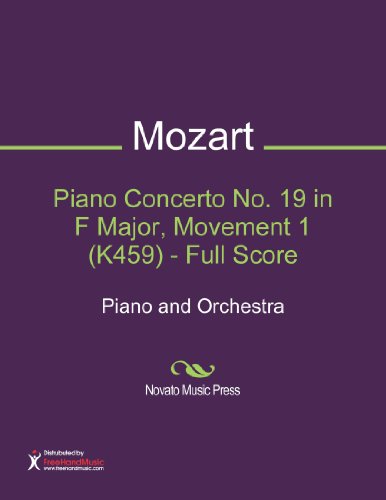 Piano Concerto No. 19 in F Major, Movement 1 (K459) - Full Score Sheet Music (Piano and Orchestra)