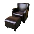 Kylie Club Chair and Ottoman - Brown