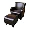 Kylie Club Chair and Ottoman - Brown
