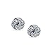 Bling Jewelry 925 Sterling Silver Twisted Love Knot Stud Earrings