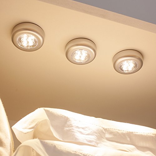 Best Price Set of 9 Warm White LED Battery Operated Push Lights with 3M