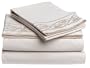 Touch of Paradise 300-Thread-Count 100% Cotton Sateen King Sheet Set with Embroidery, Ivory