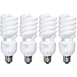 Full Spectrum Light Bulb ALZO 27W Compact Fluorescent CFL - Pack of 4 - 5500K Daylight - 120V - Joyous Light Pure White Light