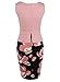 Fantaist Women's Keyhole Neck Floral Print Cotton Peplum Bodycon Office Dress