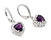 Heart Shape Amethyst Color Cz Earrings title=