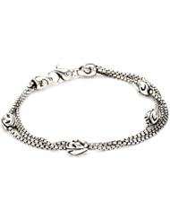 Zina Sterling Silver "Swirl Collection" Swirl Beads Triple Bracelet