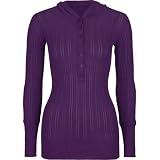 FULL TILT Henley Womens Hoodie Sweater - Purple