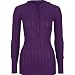 FULL TILT Henley Womens Hoodie Sweater - Purple