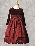 Velvet Long Sleeves Christmas Girl Dress