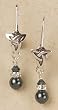 Celtic Earrings - Sterling Silver, Swarovski Pearl and Crystal Dangle Earrings