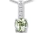 1.35 cttw 14k White Gold Plated Silver Genuine Green Amethyst and Genuine White Topaz Pendant