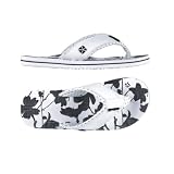 Animal Womens Flip Flops Sandals – AOP Swish White Black Flower