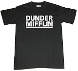 The Office Dunder Mifflin Adult Short Sleeve T-Shirt (RS239)Black, Medium)