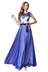 Chiffon/Tulle Cocktail Lace Applique Evening Dress/Bridesmaid Dress/Prom Dress/Wedding Party Dress  With a Sash 