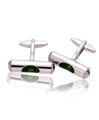 Hardware Level green Novelty silver Cufflinks