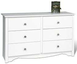 Prepac WDC-4829 Monterey CONDO 6 Drawer Dresser White
