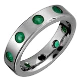 Maia Eternity Titanium Ring with Emeralds