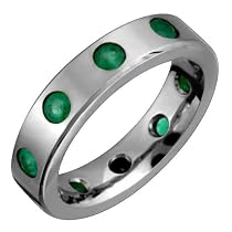 Maia Eternity Titanium Ring with Emeralds