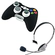 Black soft Silicone case for Microsoft xBox 360 controller Free With White Headset